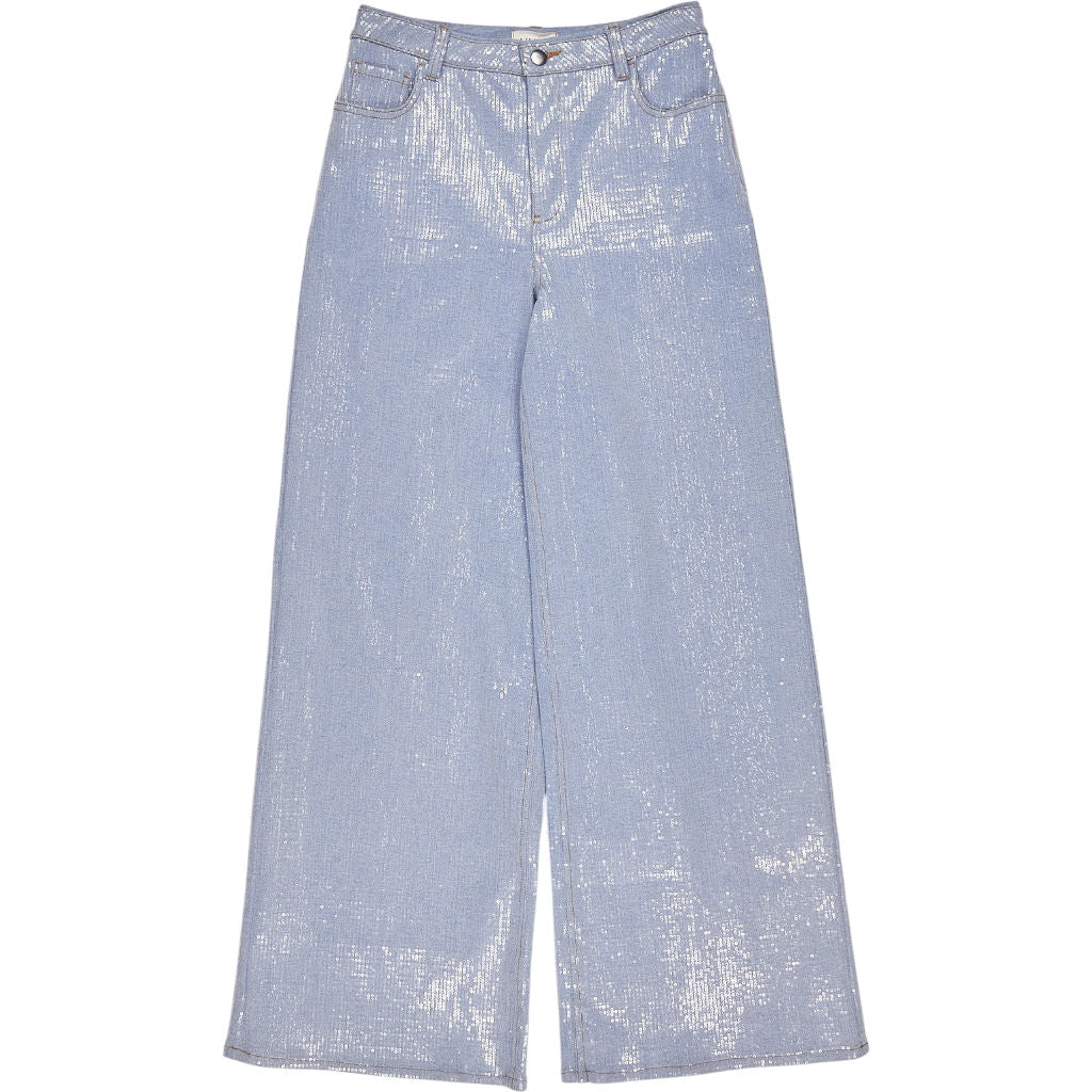 Hush Light Blue Sequin Denim Trousers