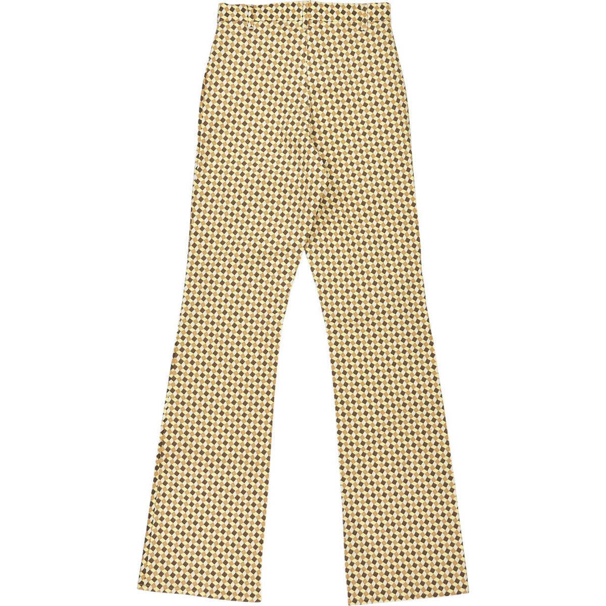 Motel Yellow Wavy Checker Zoven Trouser