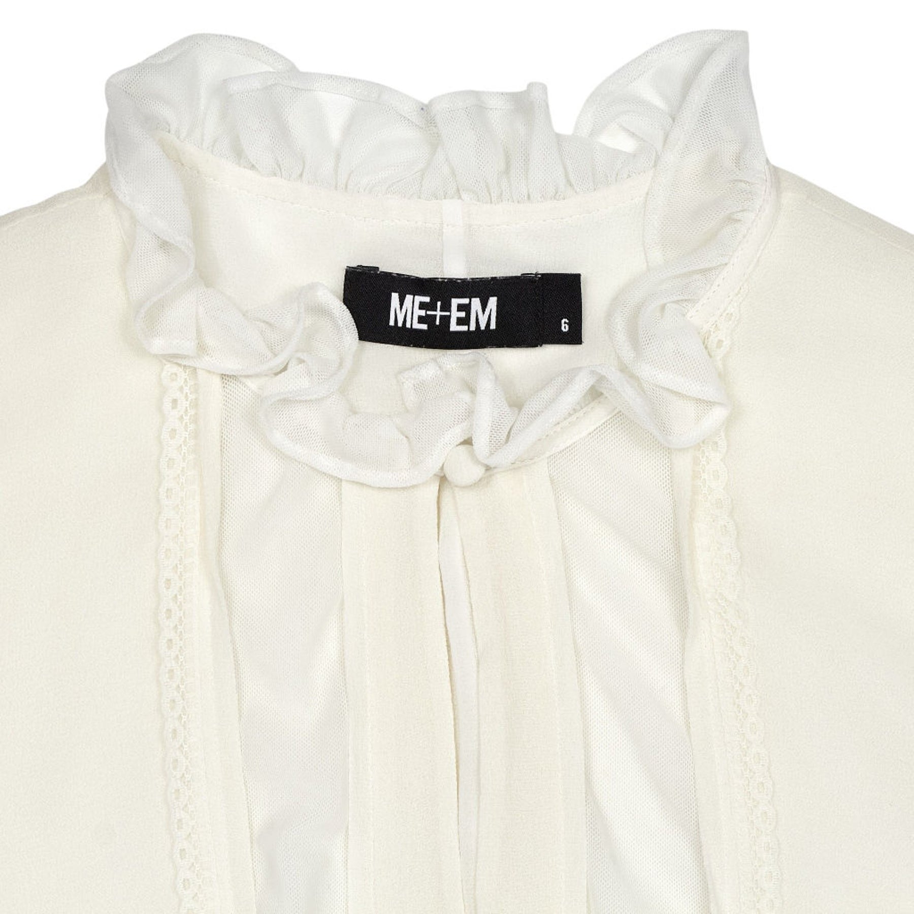ME+EM Cream Ruffle Blouse