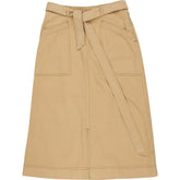 Wyse Beige Pocket Midi Skirt