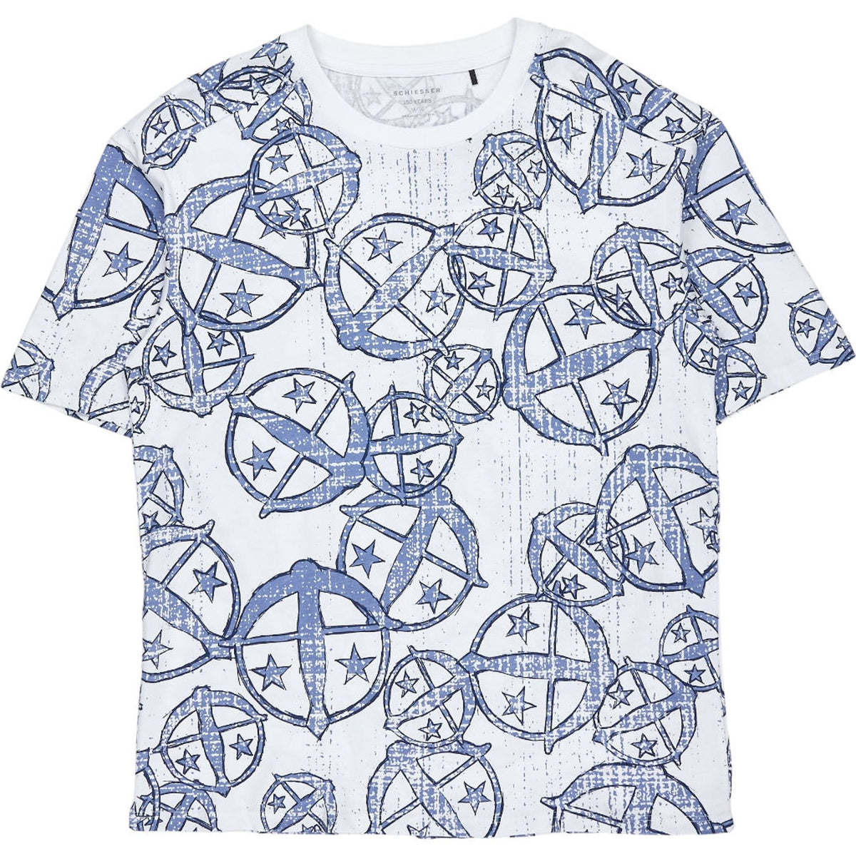 Schiesser Blue Star Print Sleep Shirt