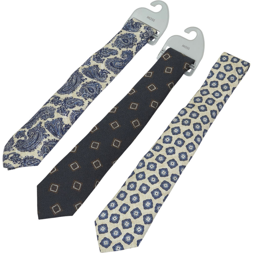 Moss Tessitura Bottinelli Patterned Tie Bundle x 3