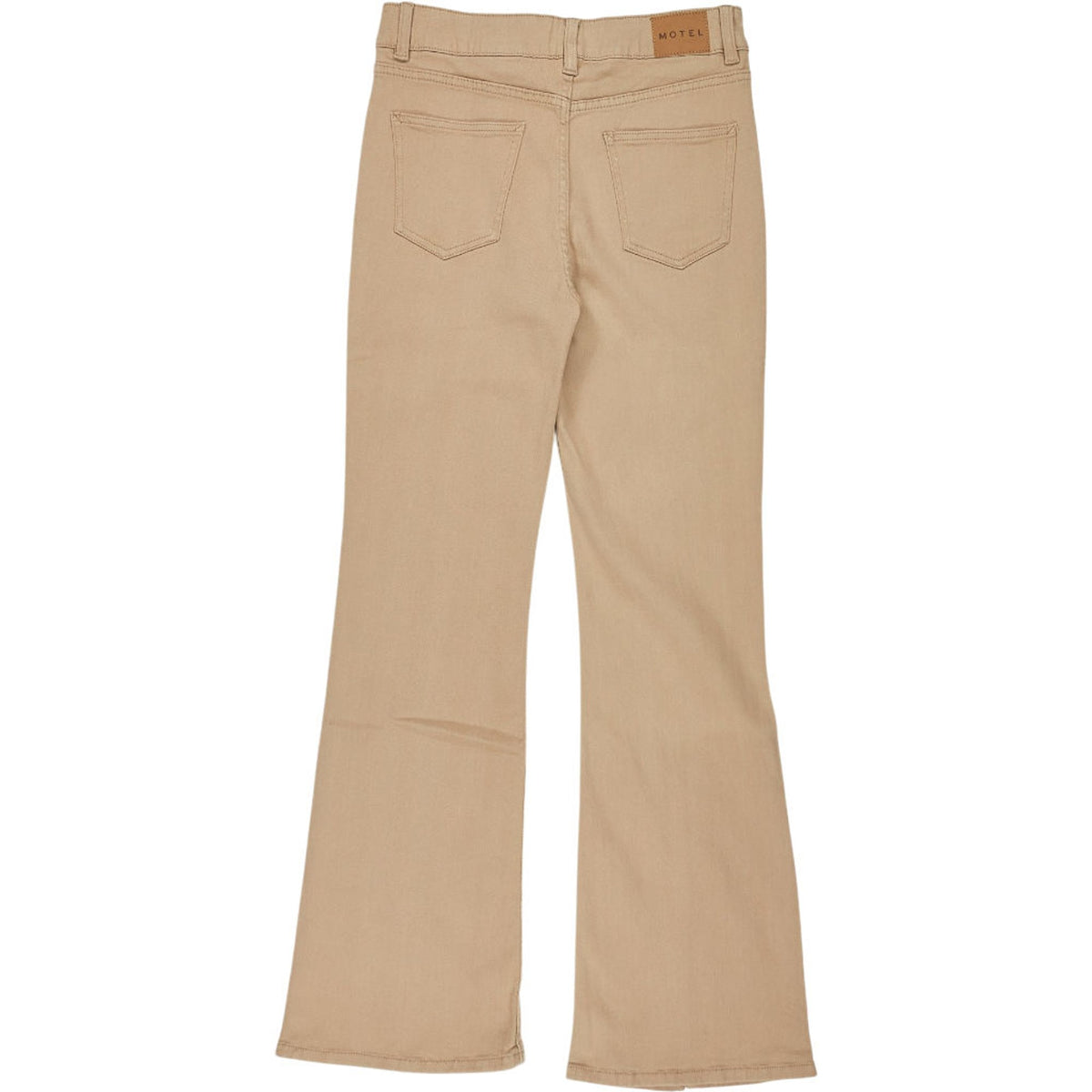 Motel Beige Cotton Flared Trousers