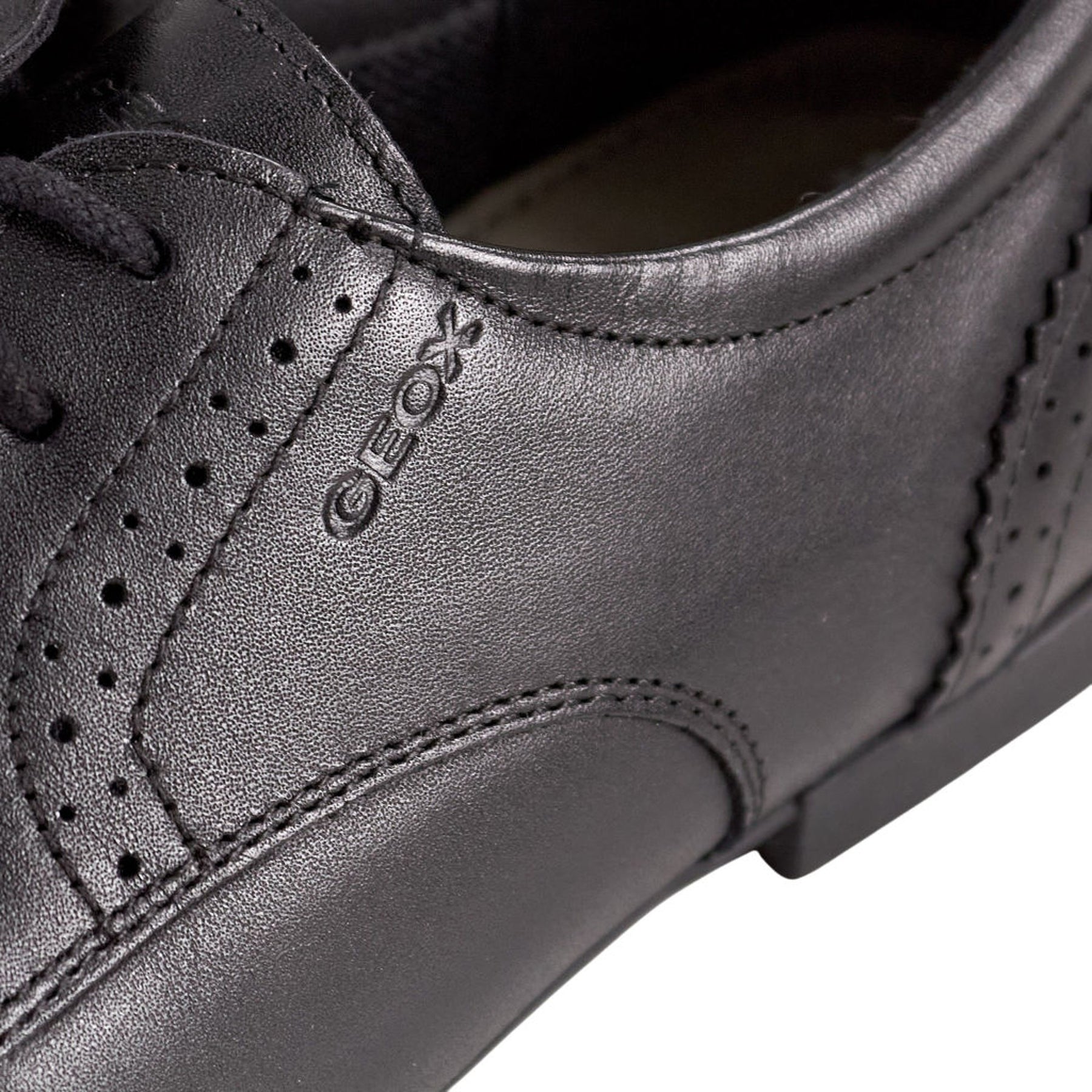 Geox Black J Plie Leather Brogues