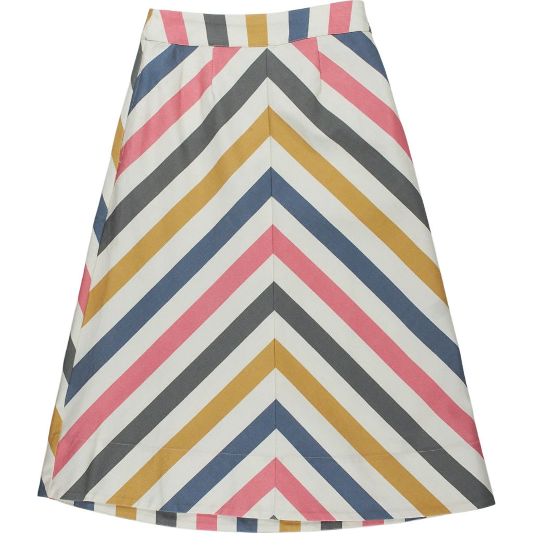 Multicoloured Striped Midi Skirt