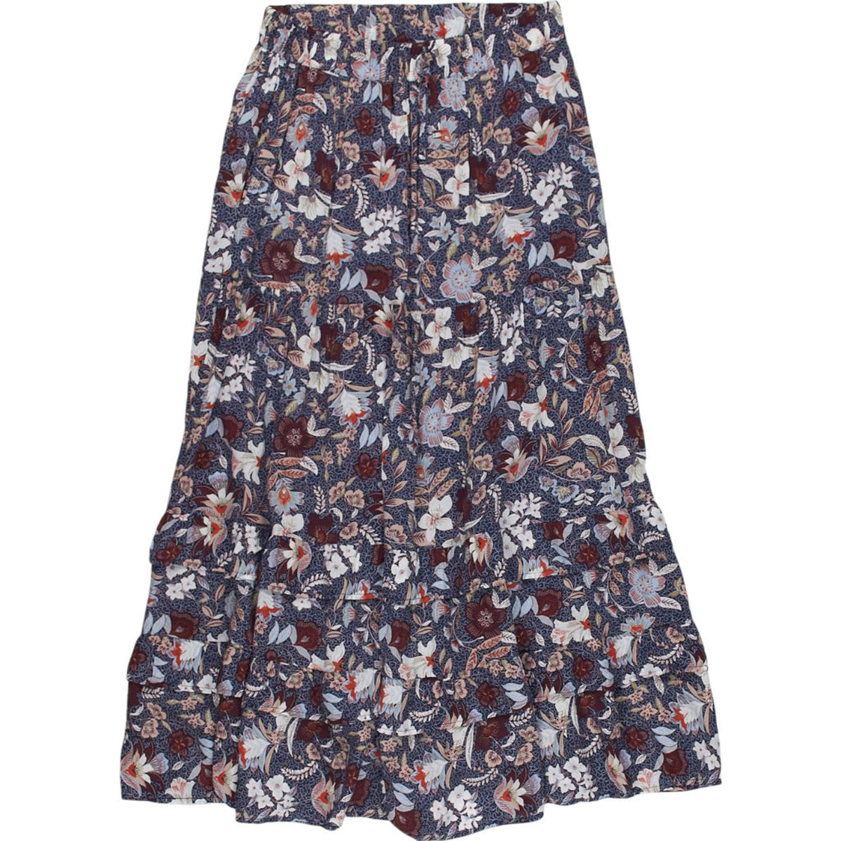Baukjen Blue Floral Midi Skirt