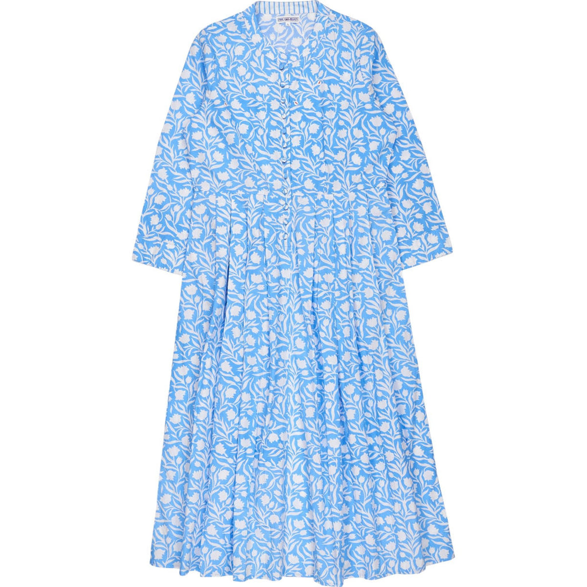 Pink City Prints Blue Floral Long Dress