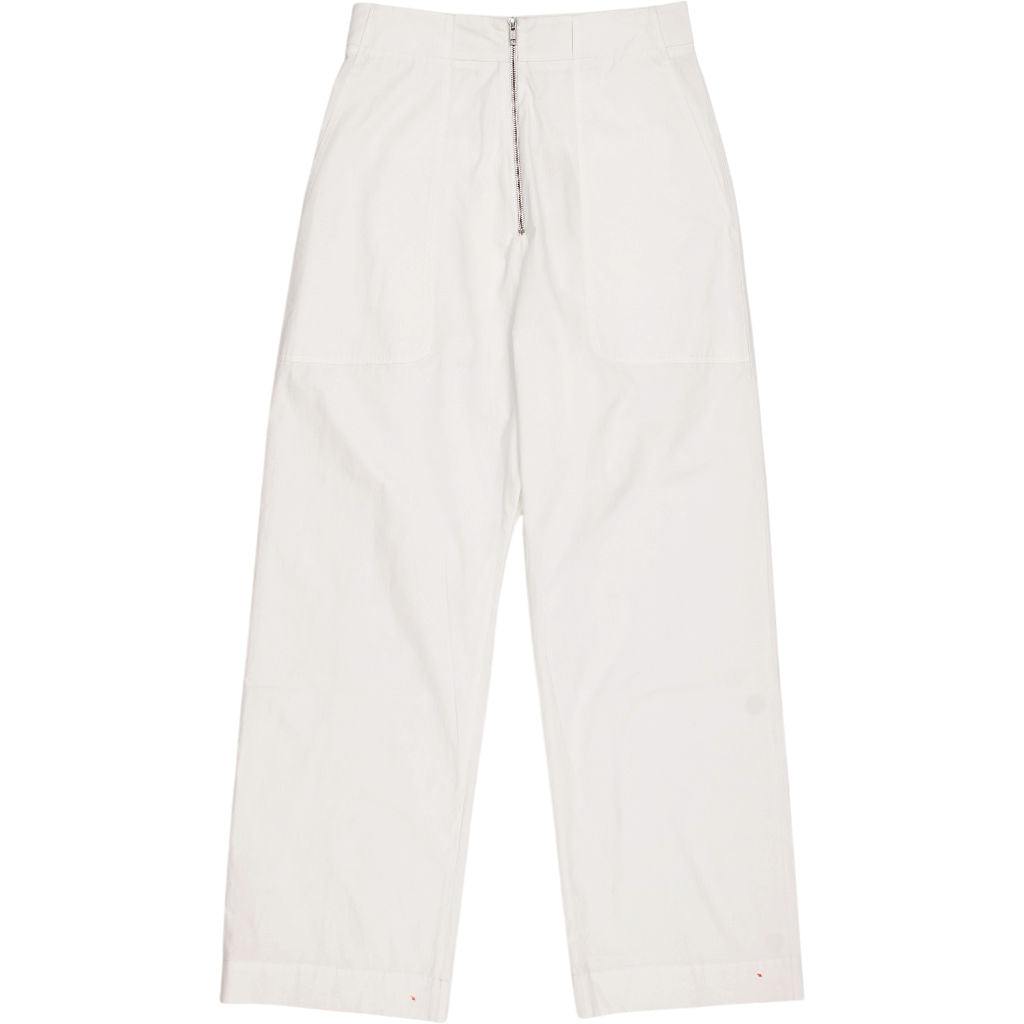 Studio Nicholson White Meyer Zip Front Pants