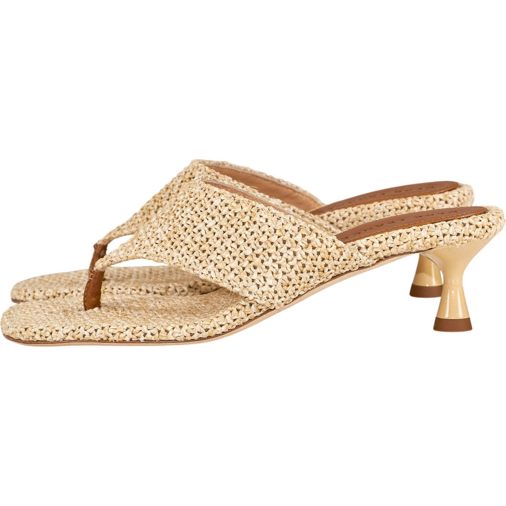 Dear Frances Beige Woven Sandals