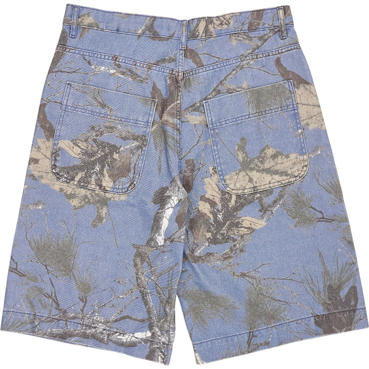 Pull & Bear Blue Camo Denim Shorts