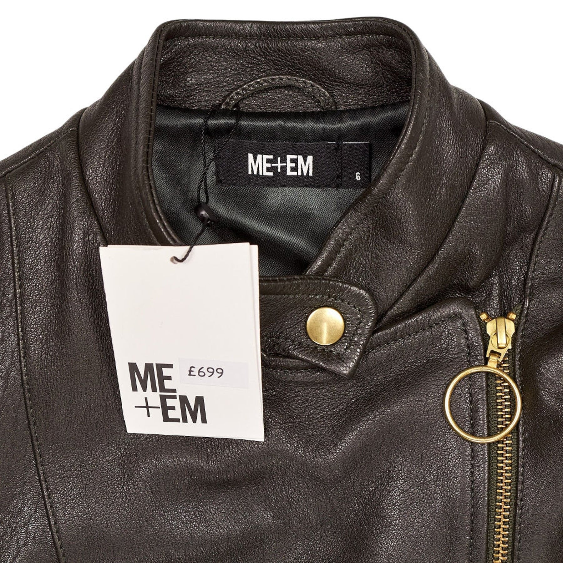 ME+EM Dark Khaki Biker Jacket
