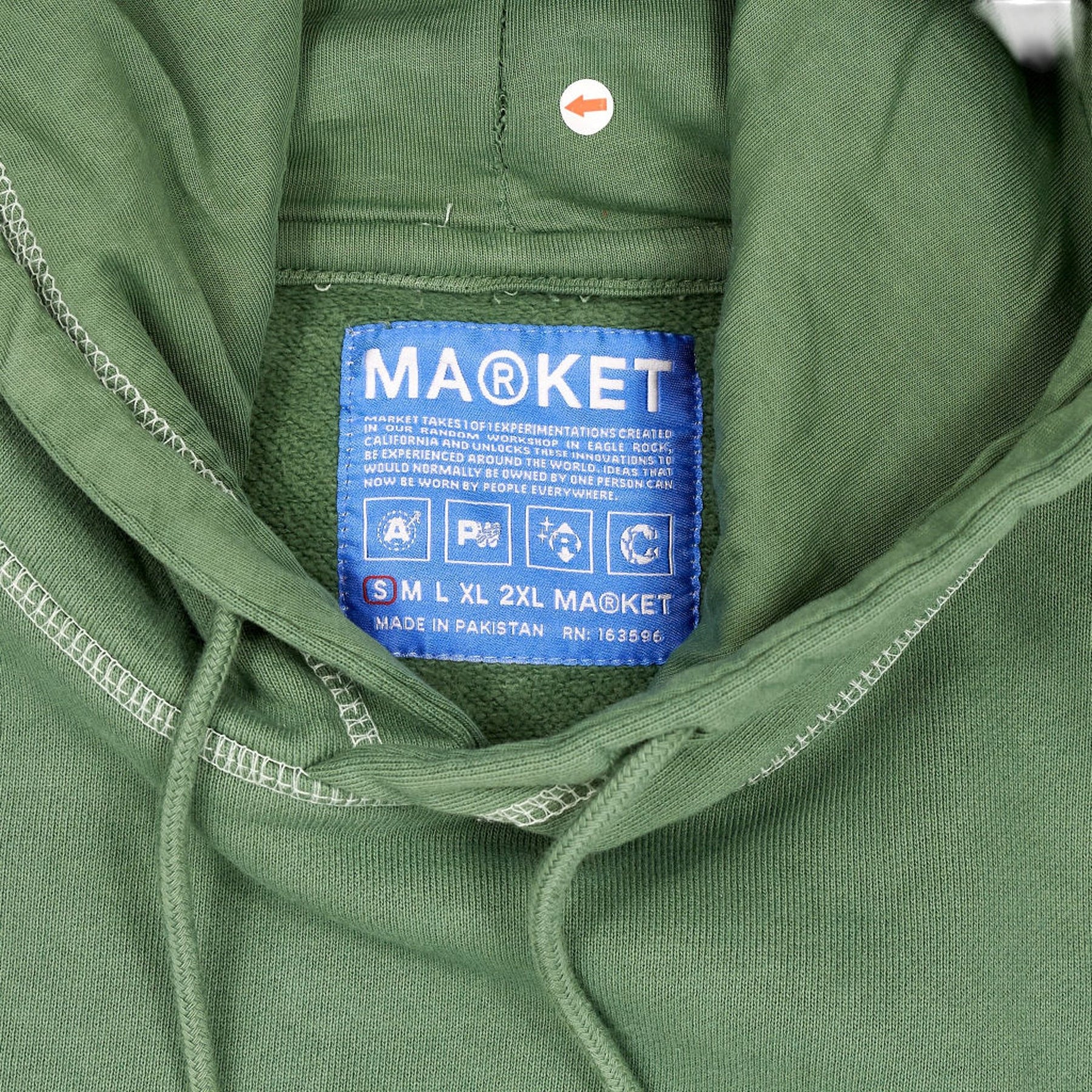 Market Green Cotton Hoodie