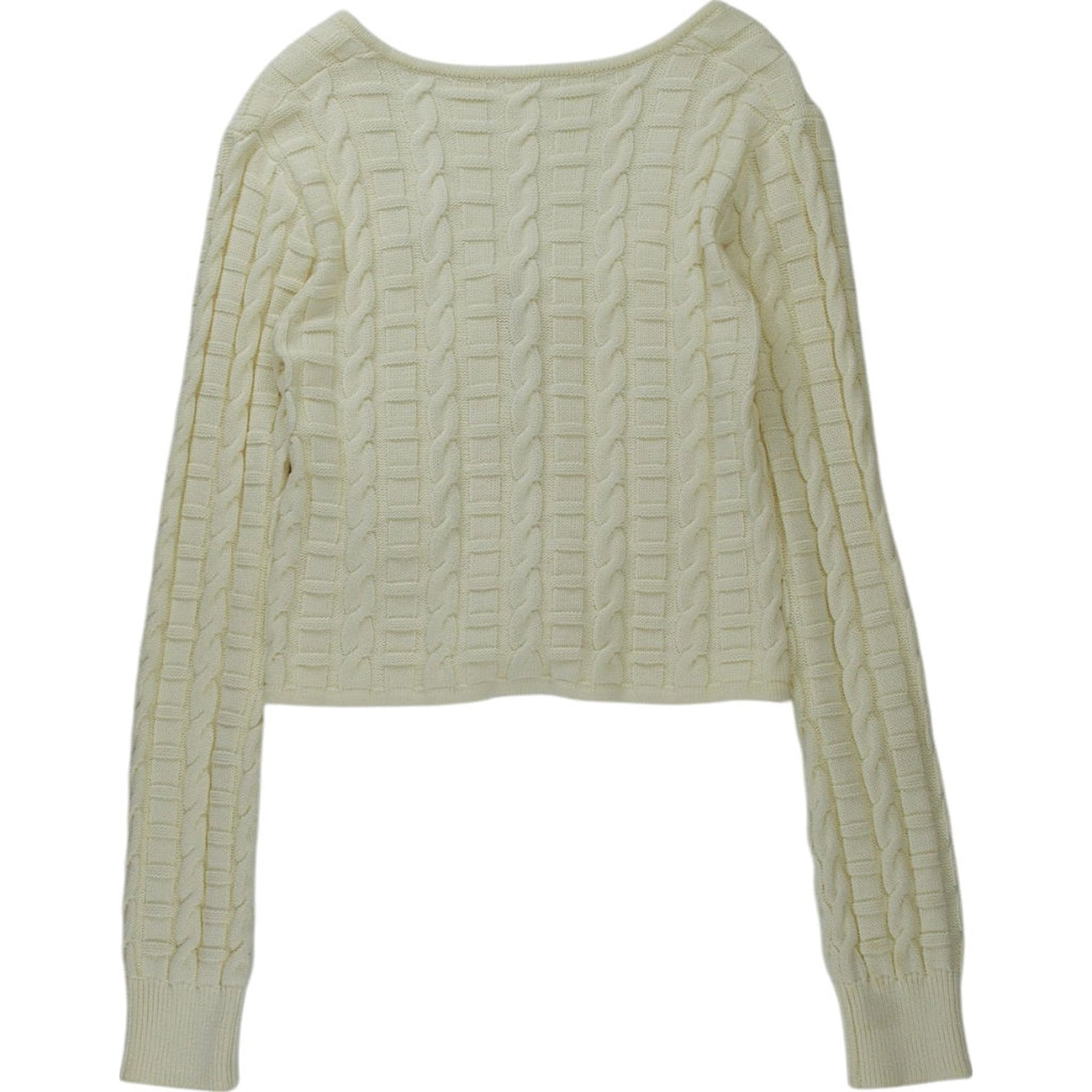 OMNES Cream Cable Knit Cardigan