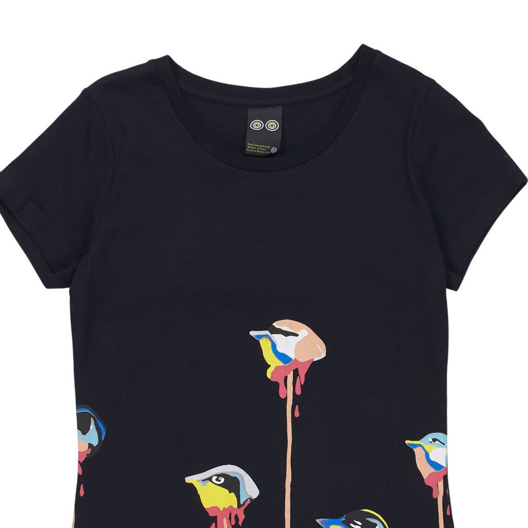 Mother of Pearl Bird Head BlackGraphic T-Shirt