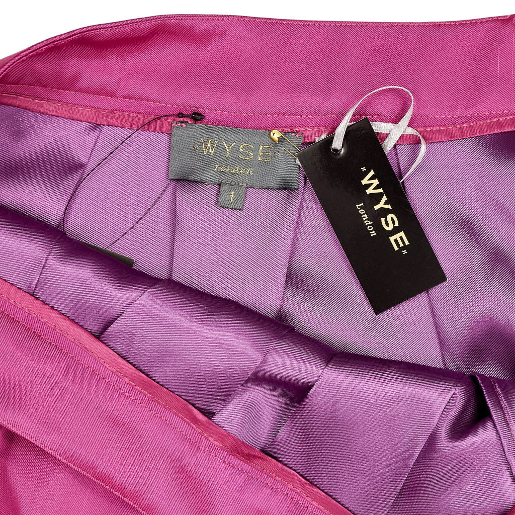 Wyse Pink Pleated Midi Skirt