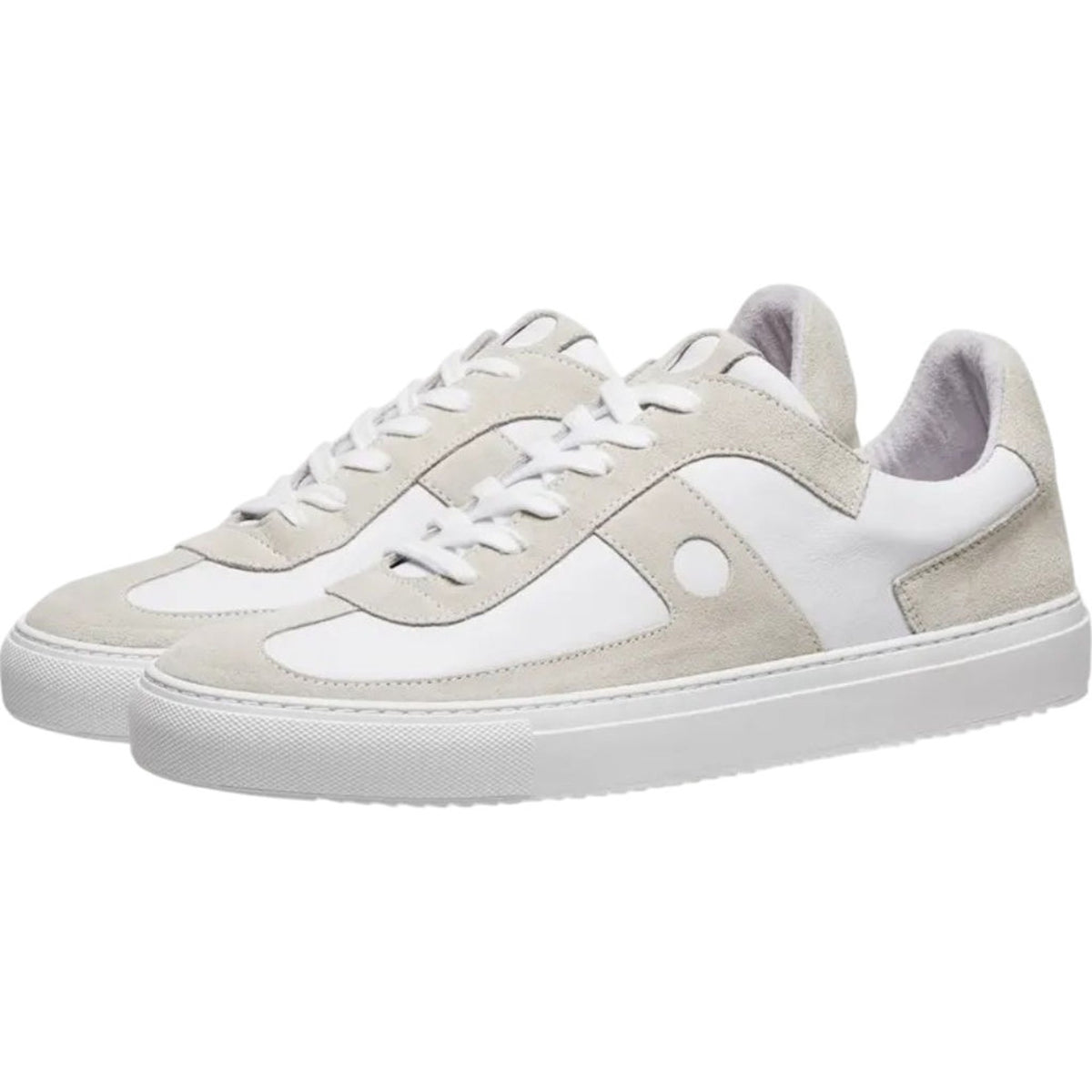 Folk White/Off White Suede Leather Trainers