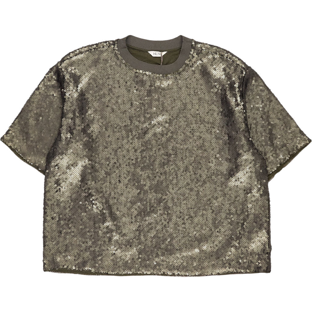 Hush Khaki Holly Sequin Tee