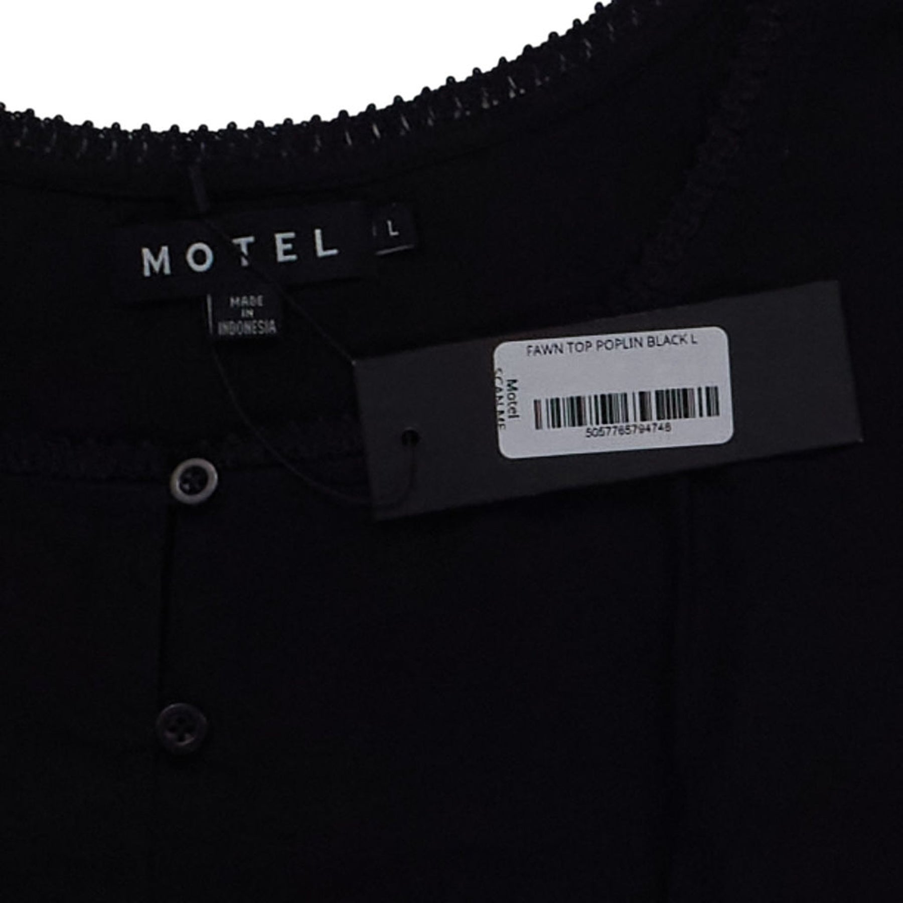 Motel Black Fawn Poplin Top