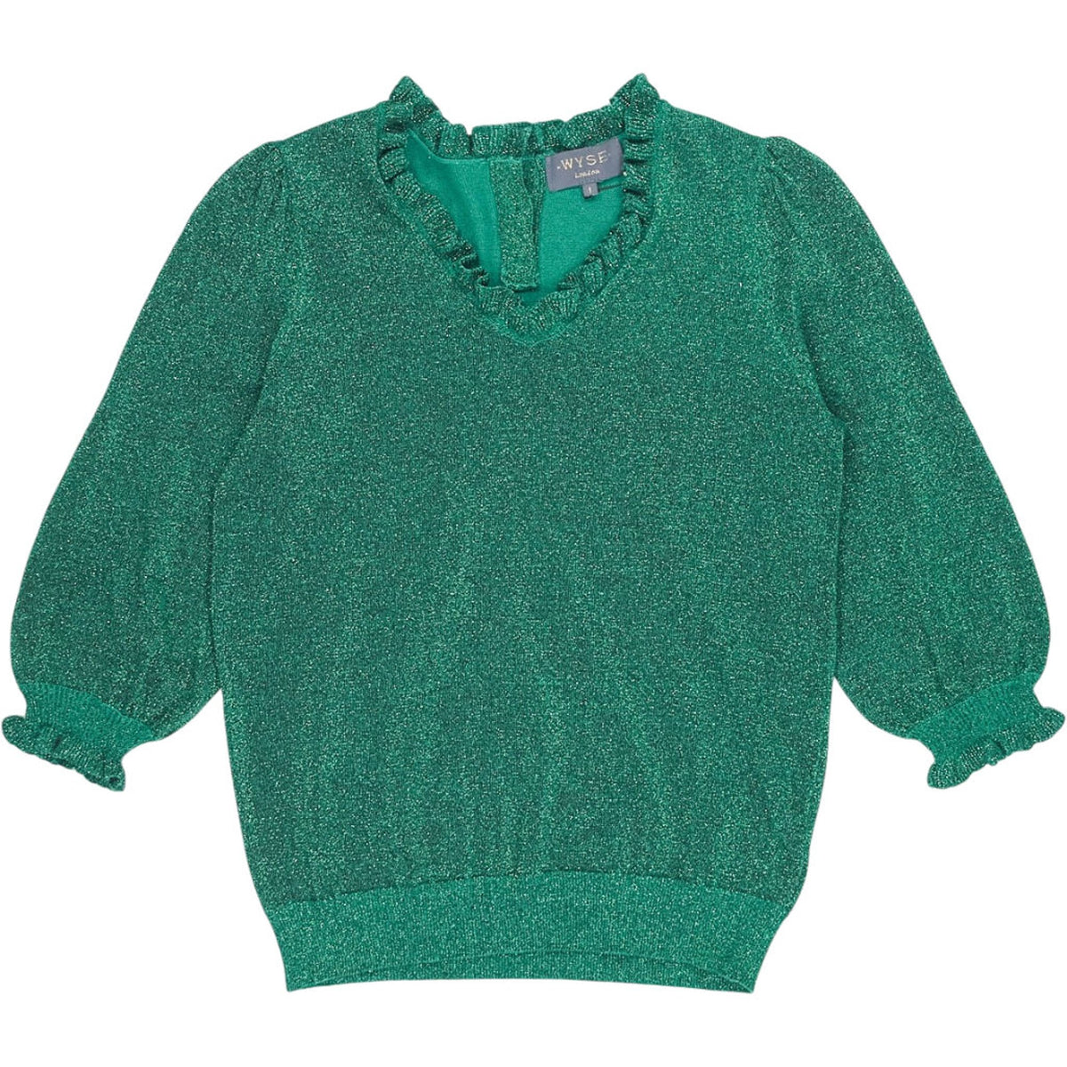 WYSE Green Lucia V-Neck Jumper