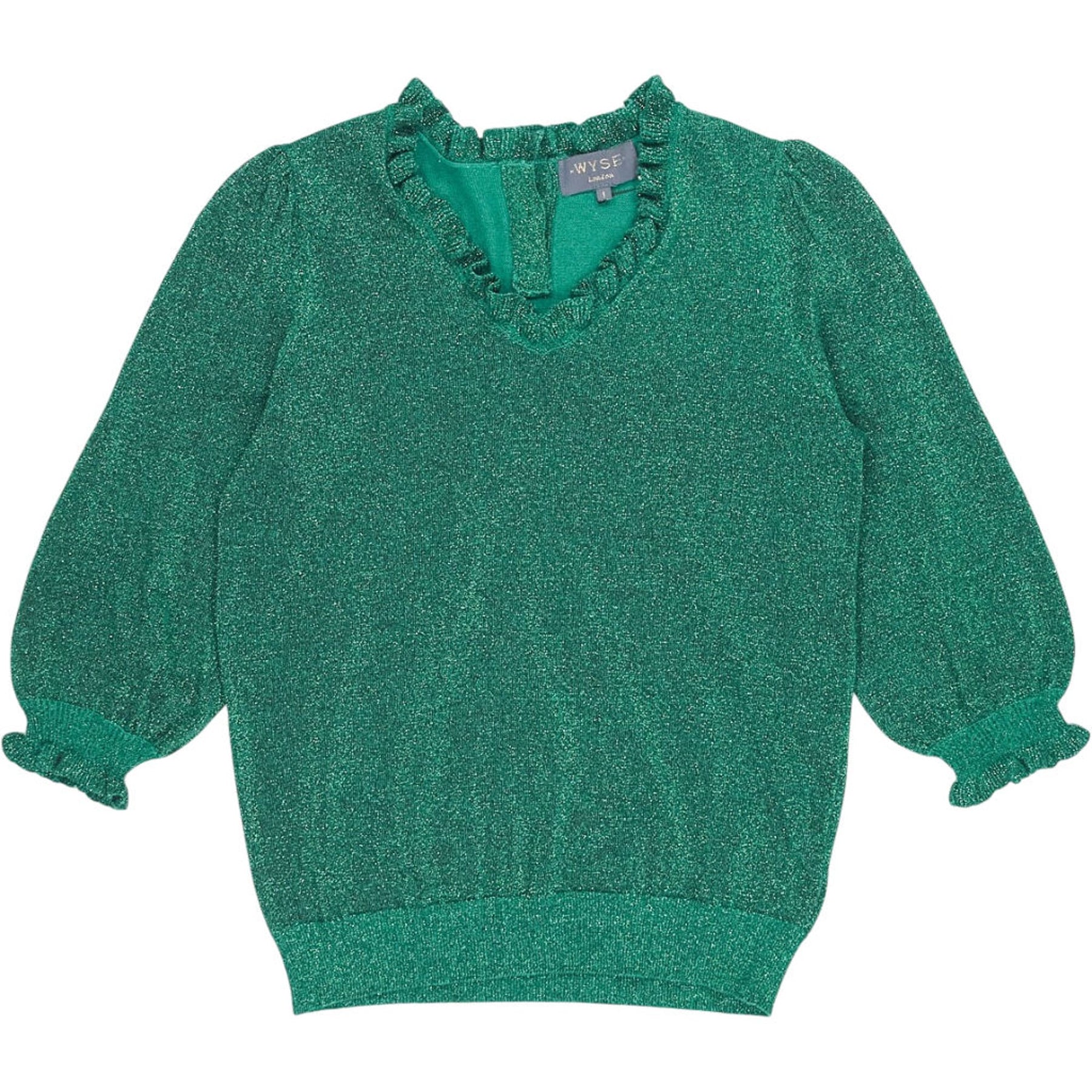 Wyse Green Lucia V-Neck Jumper
