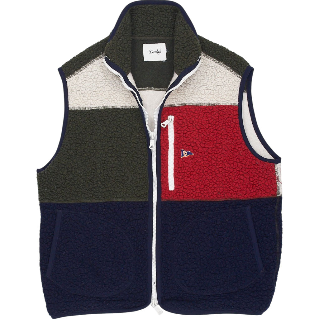 Drake's Multi-Colour Fleece Vest M