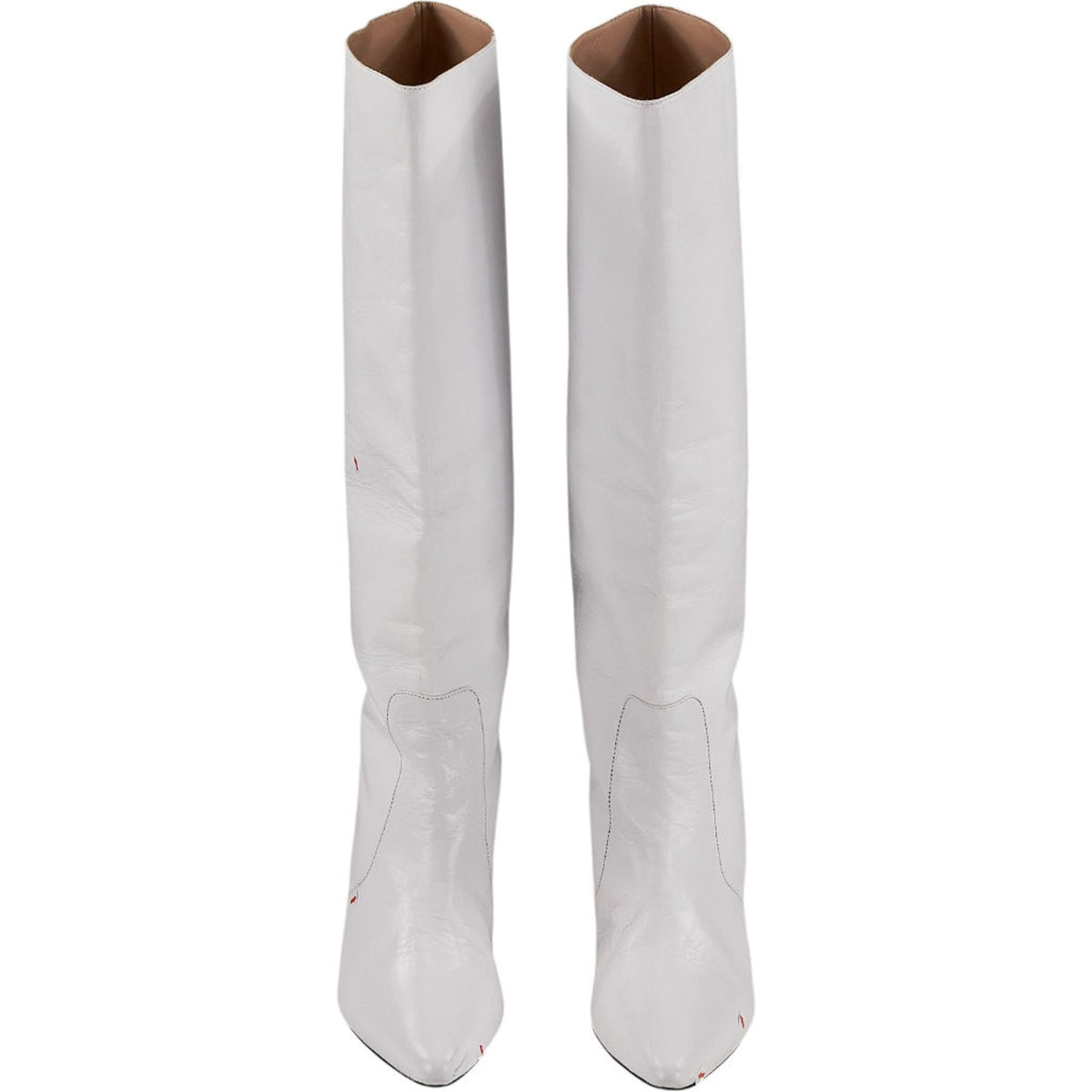 White Knee-high Boots with Pearl Heel