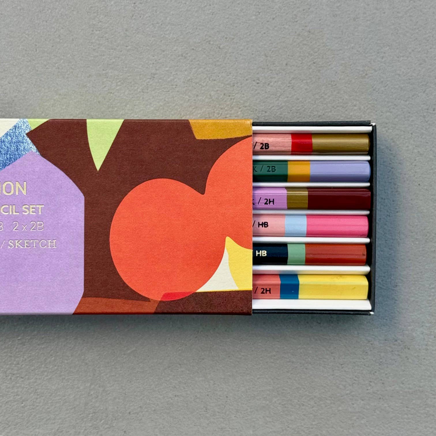 Pavilion Abstract Collage- Assemblage - Luxury 6 Piece Pencil Gift Set