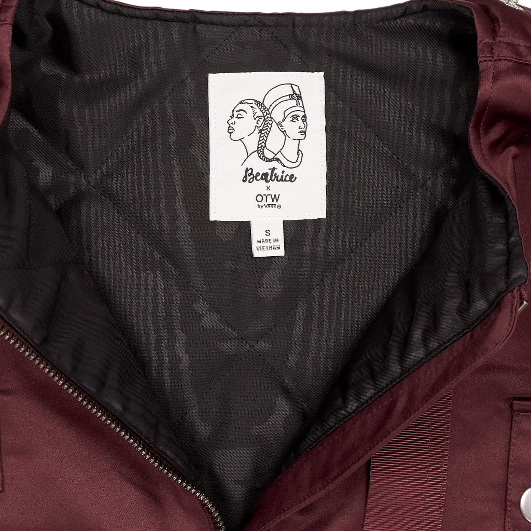 Beatrice X OTW Burgundy Hooded Jacket with Lace Trim
