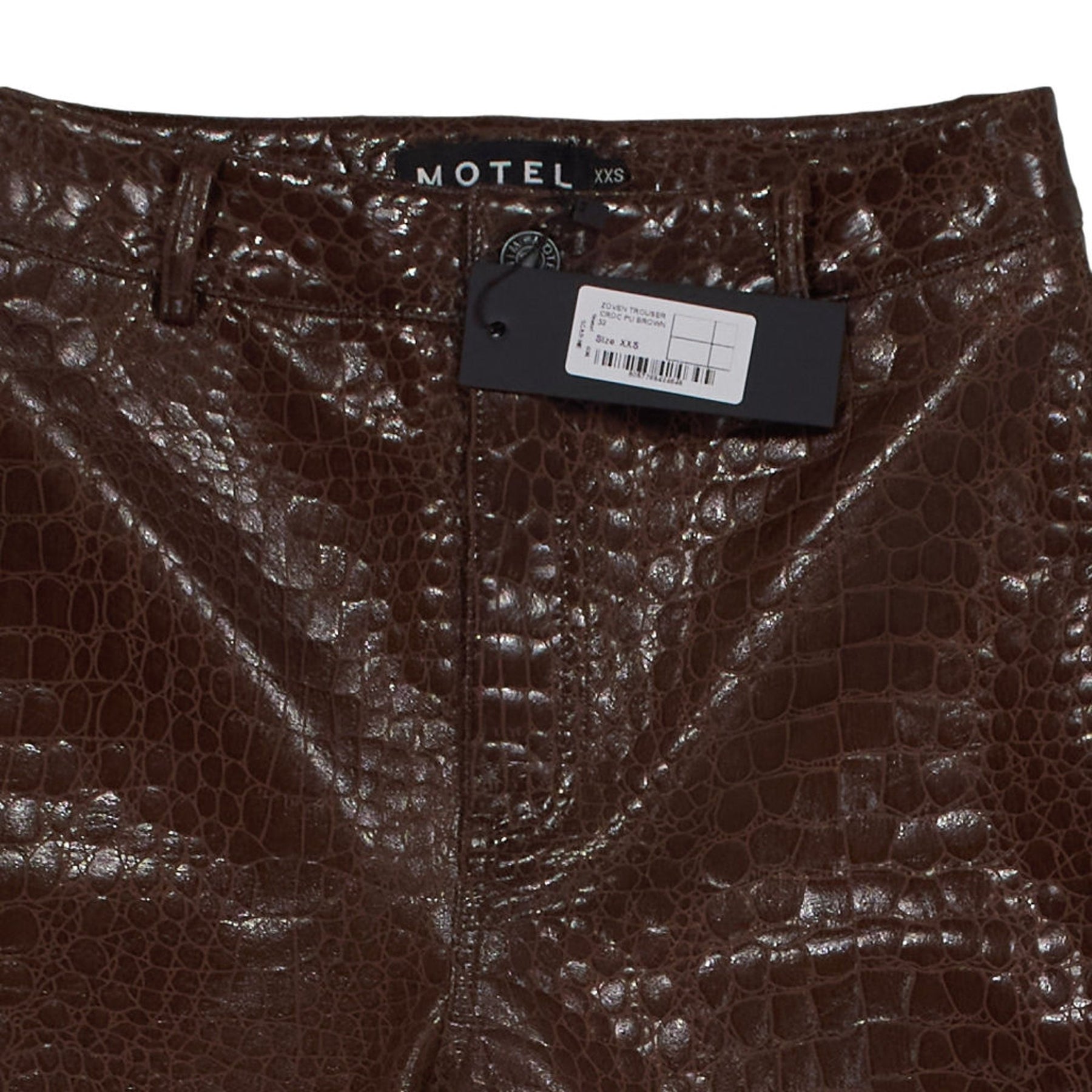 Motel Brown Croc Print Trousers