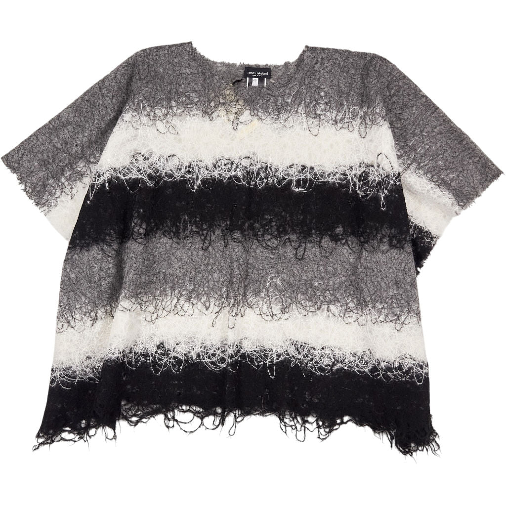 James Lakeland Black Grey Bicolor Tie Dye Knit