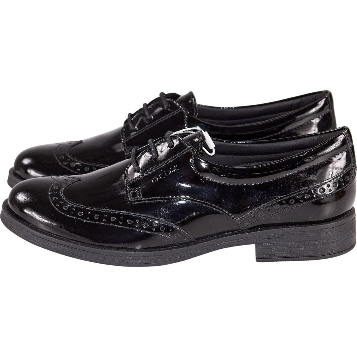 Geox Black Patent Leather Brogues