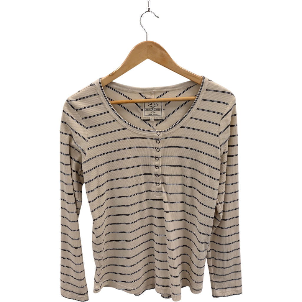 Fat Face Cream Stripe Long Sleeve Top