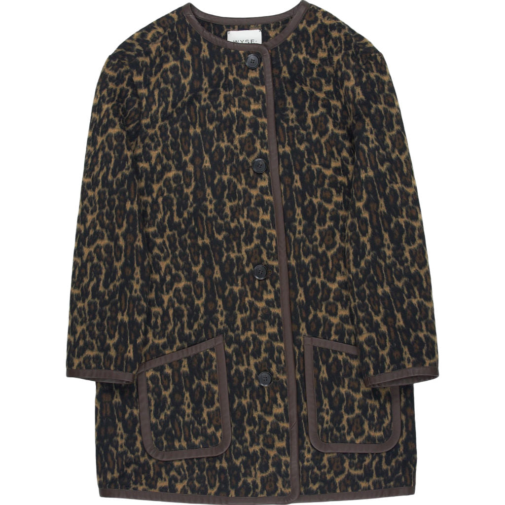 WYSE Leopard Print Collarless Coat UK 8