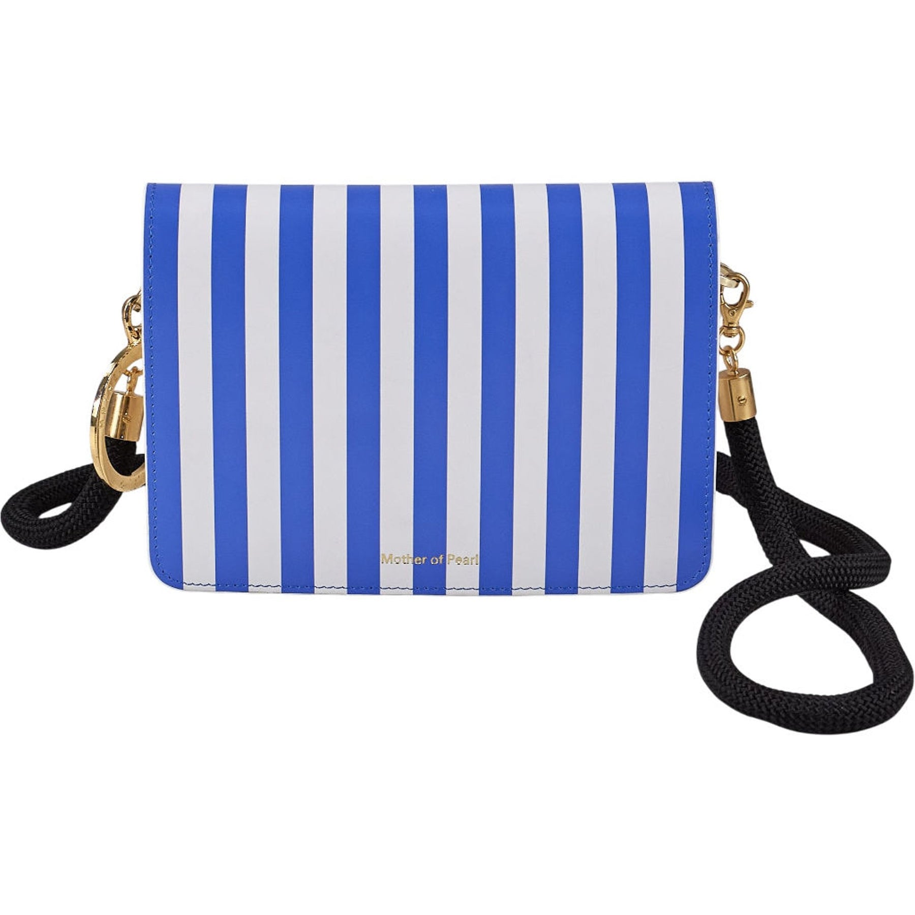 Mother of Pearl Blue White Striped Handbag