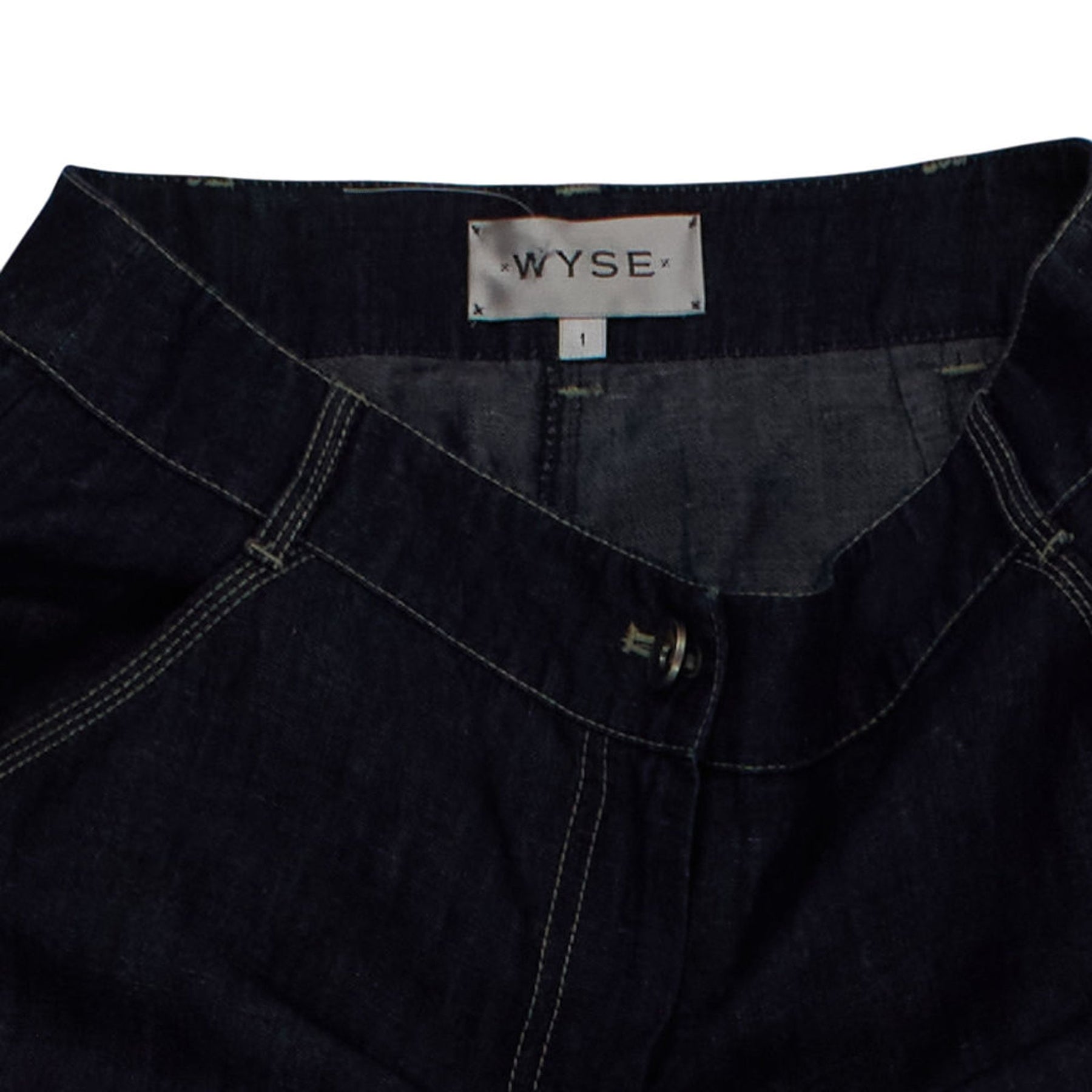 Wyse Blue Denim Wide Leg Trousers