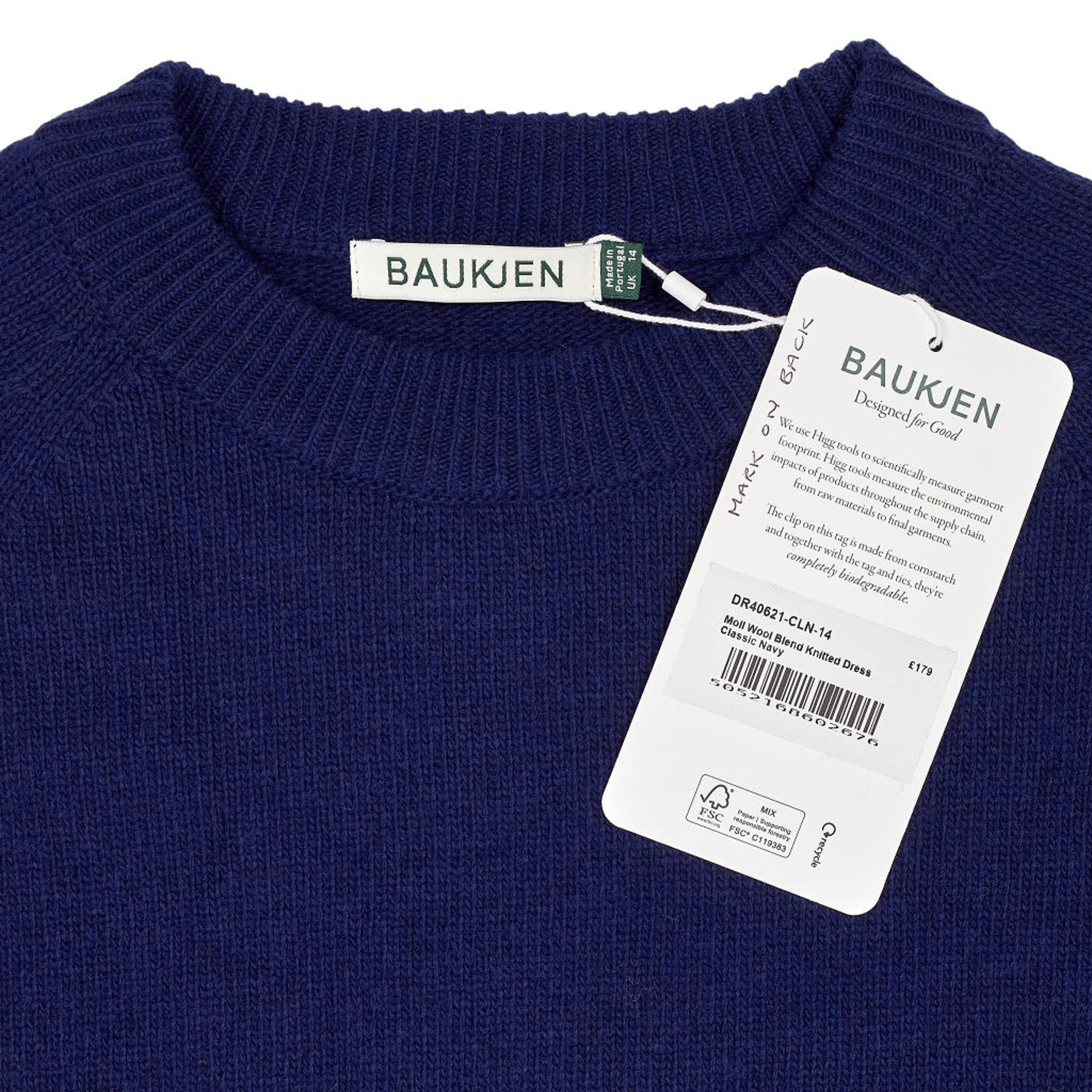 Baukjen Navy Wool Blend Knitted Dress