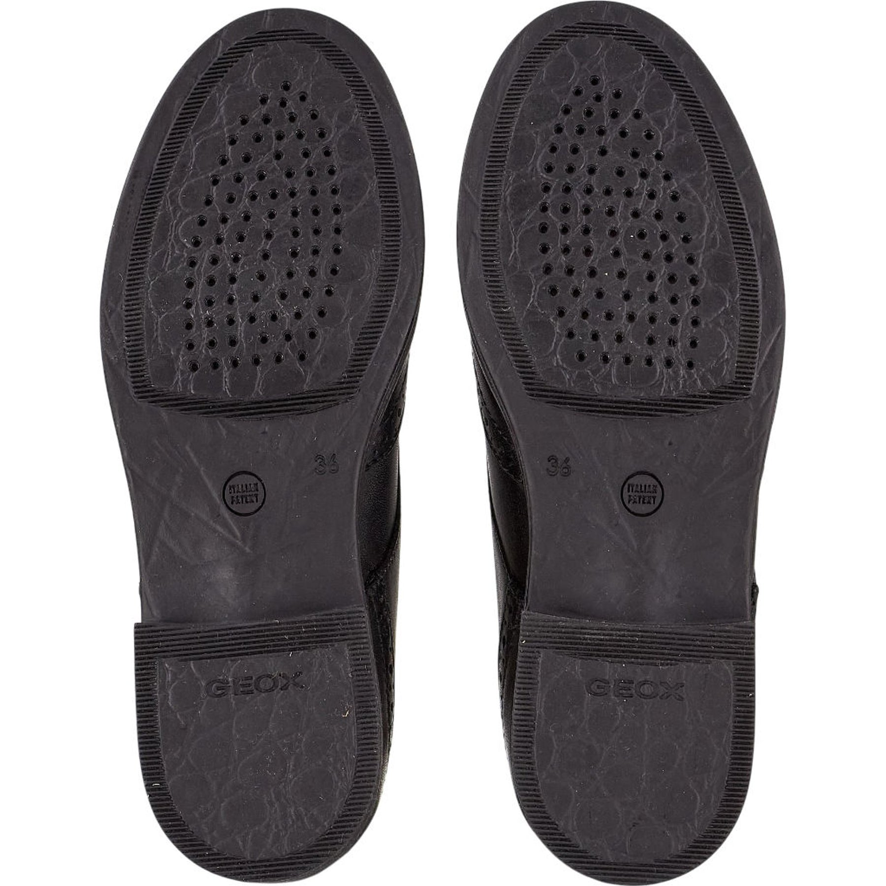 Geox Black Leather Brogue Shoes