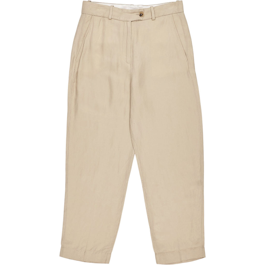 Tommy Hilfiger Beige Linen Tapered Trousers