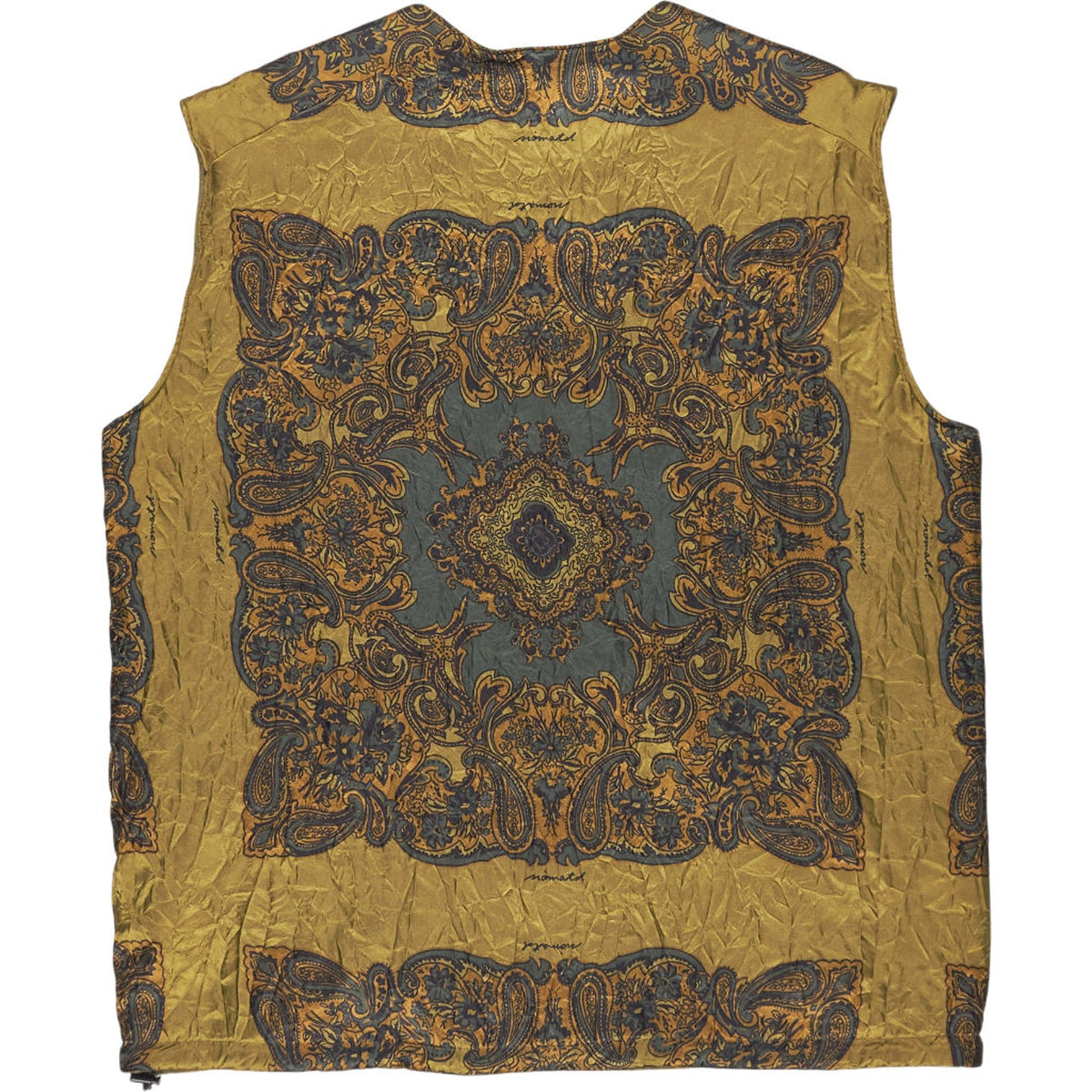 Noma t.d.Reversible Wrinkled Vest in Green Paisley