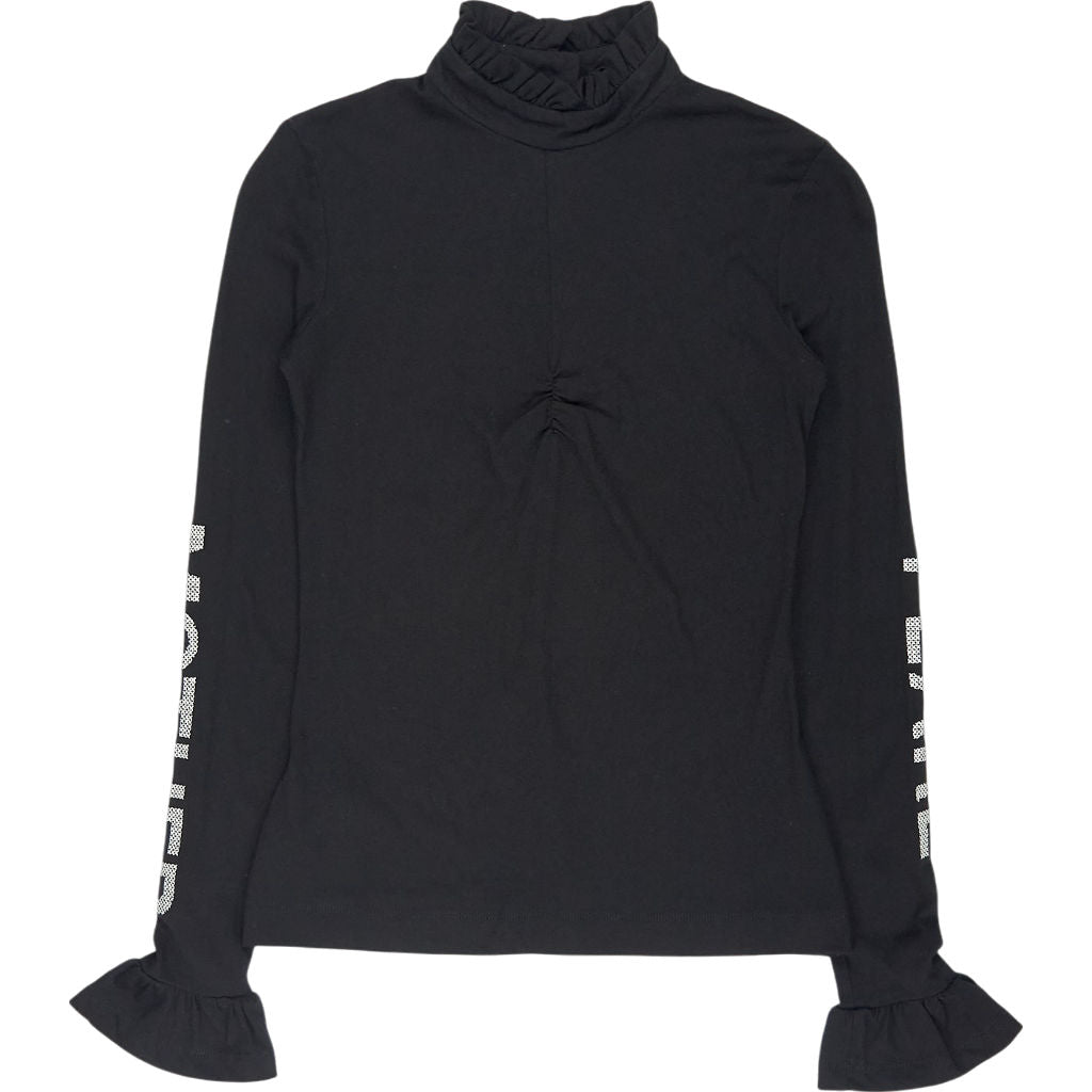 Mother of Pearl Black Frill Sleeve Top