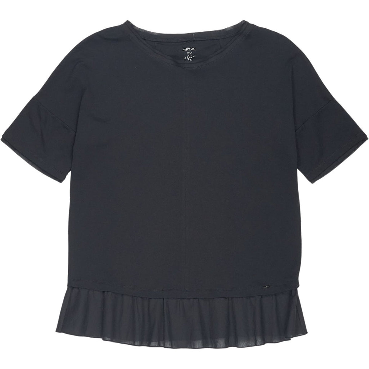Marc Cain Black Ruffled Hem Top