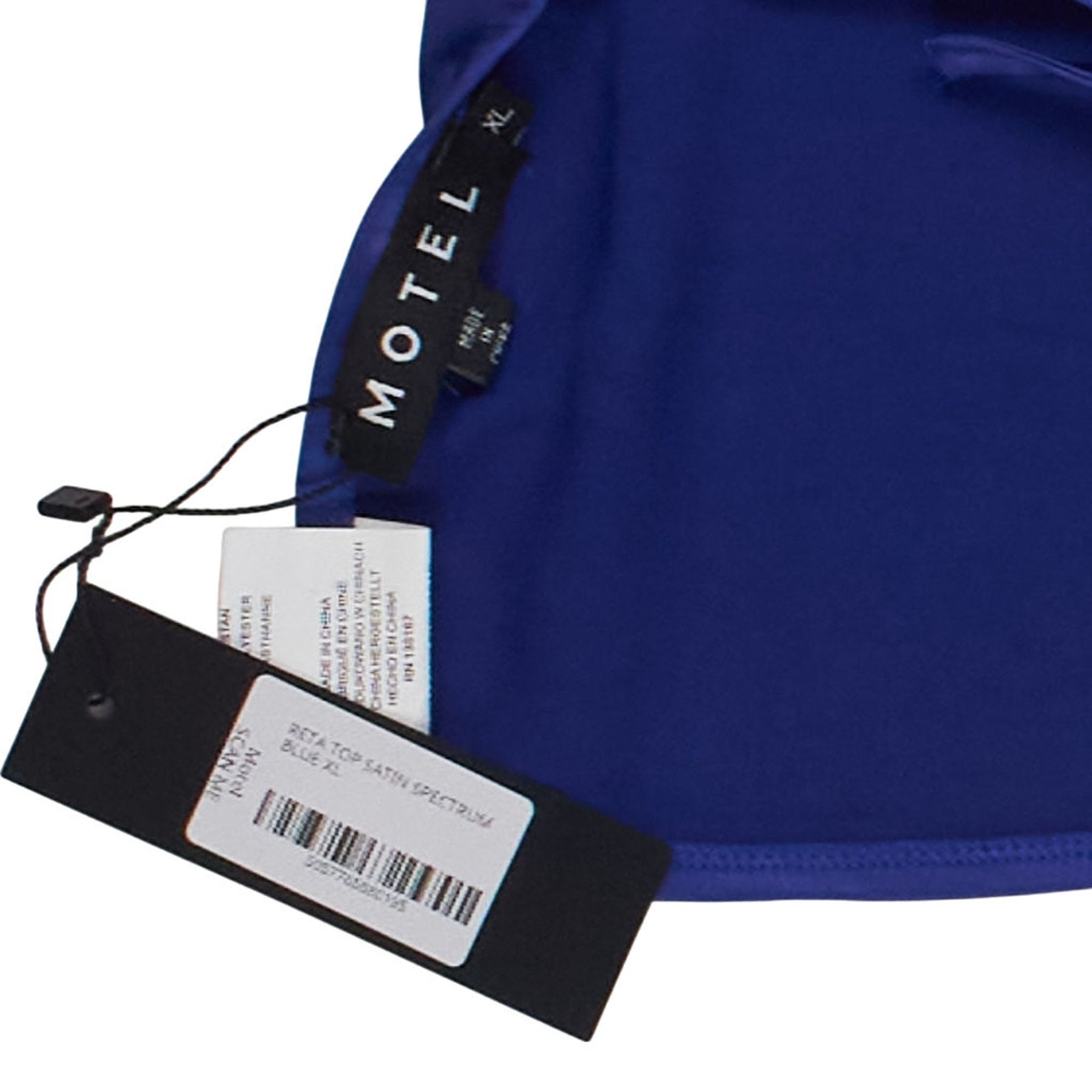 Motel Blue Satin Reta Top