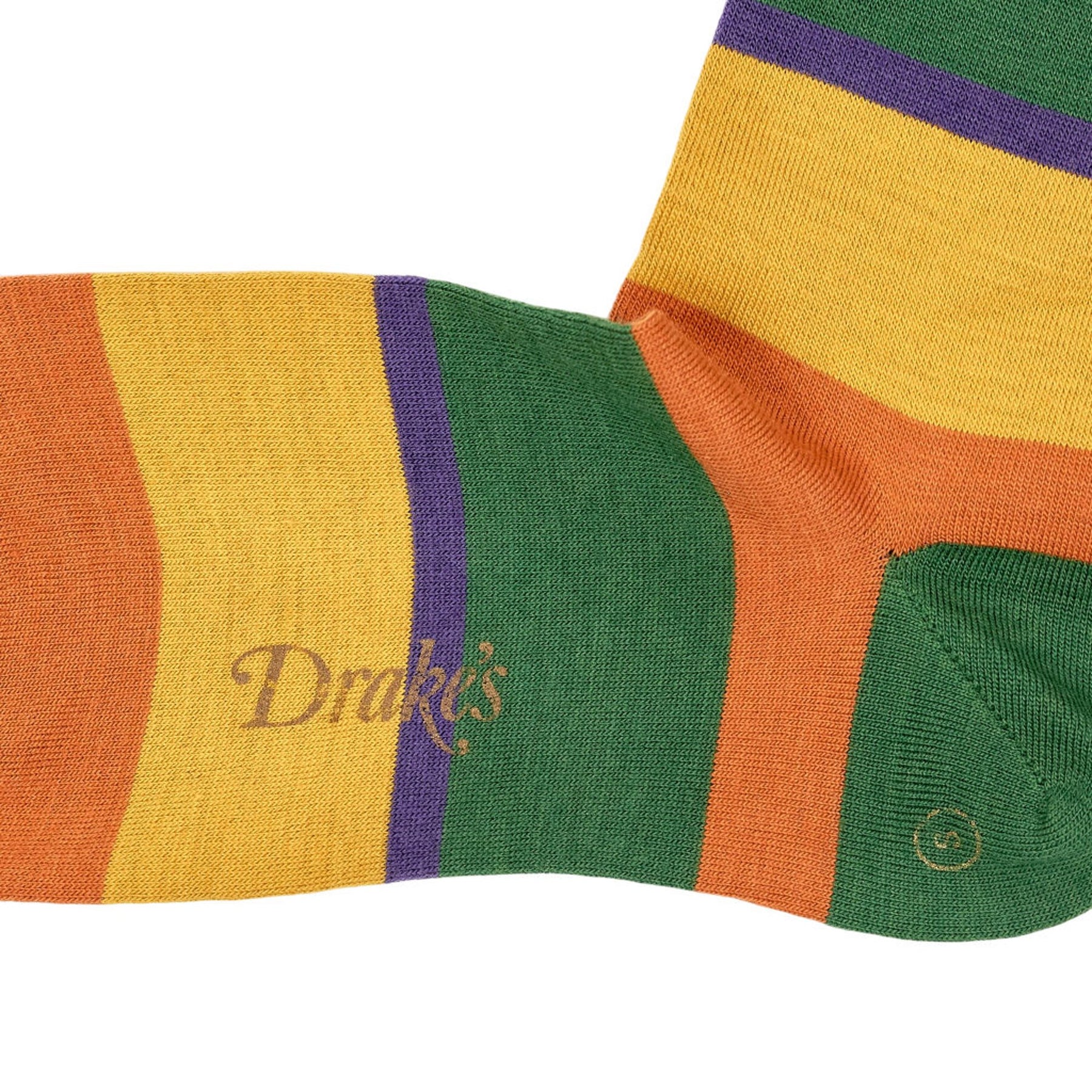 Drake's Multicolour Striped Knee-High Socks M
