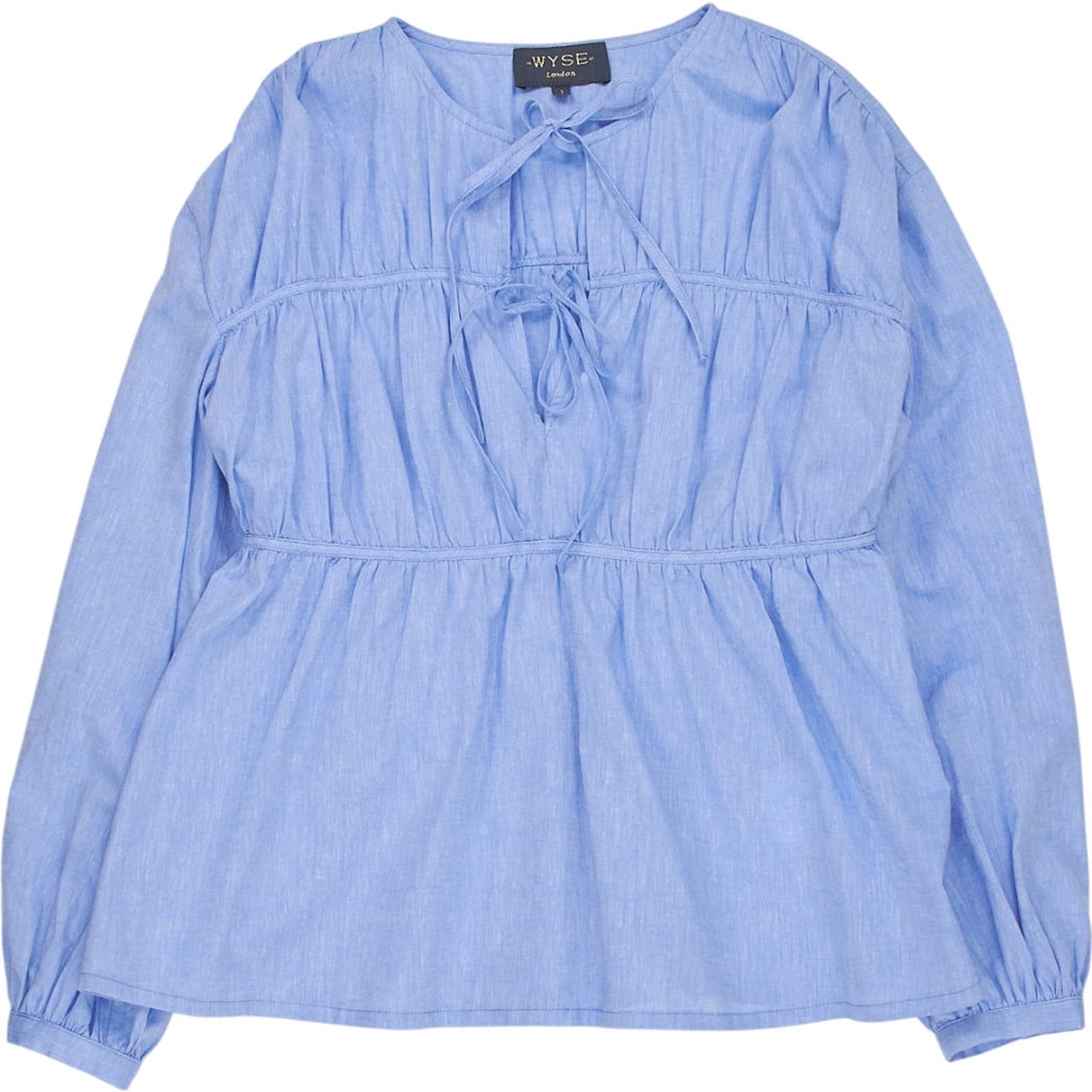 Wyse Blue Peasant Top 1