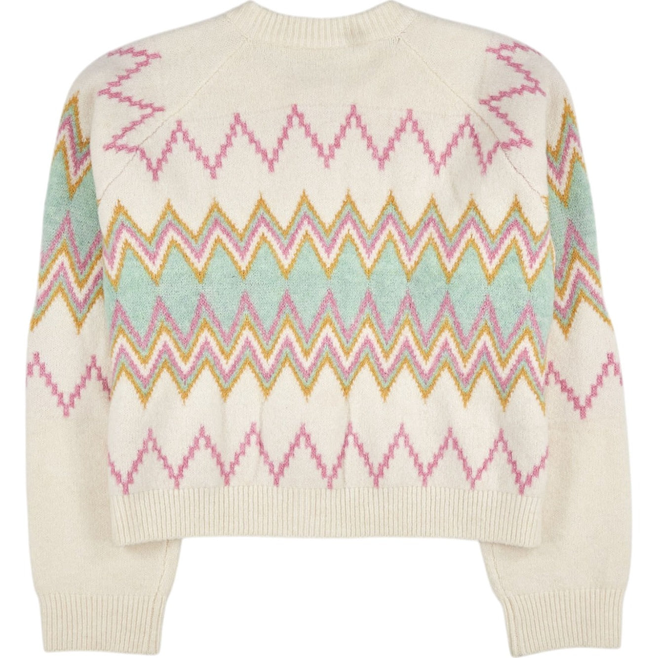 OMNES Cream Multicolour Knitted Cardigan