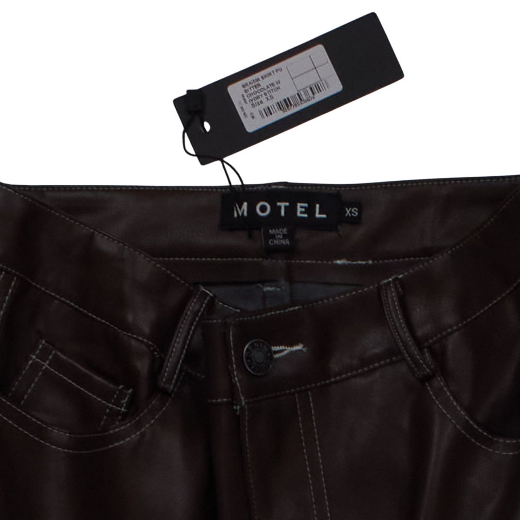 Motel Chocolate PU Mini Skirt