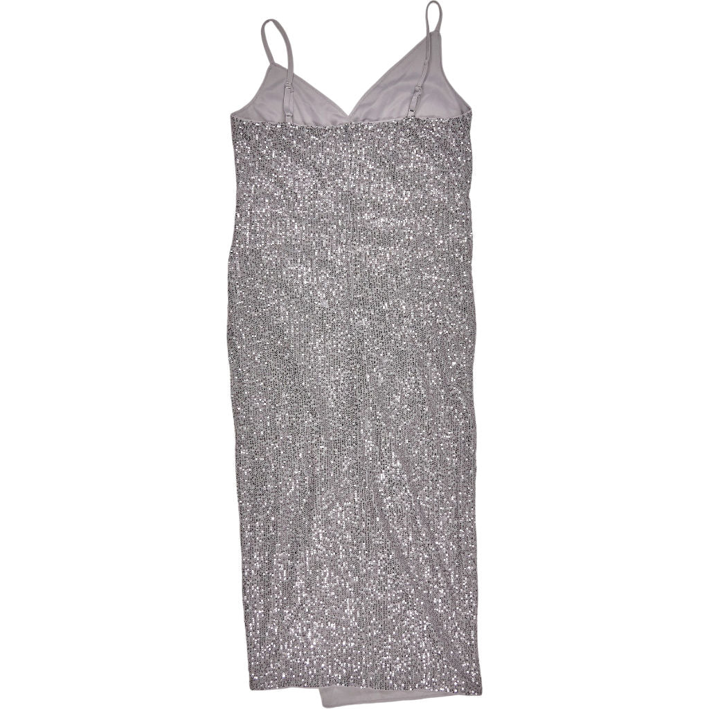 Little Mistress Silver Sequin Party Dress