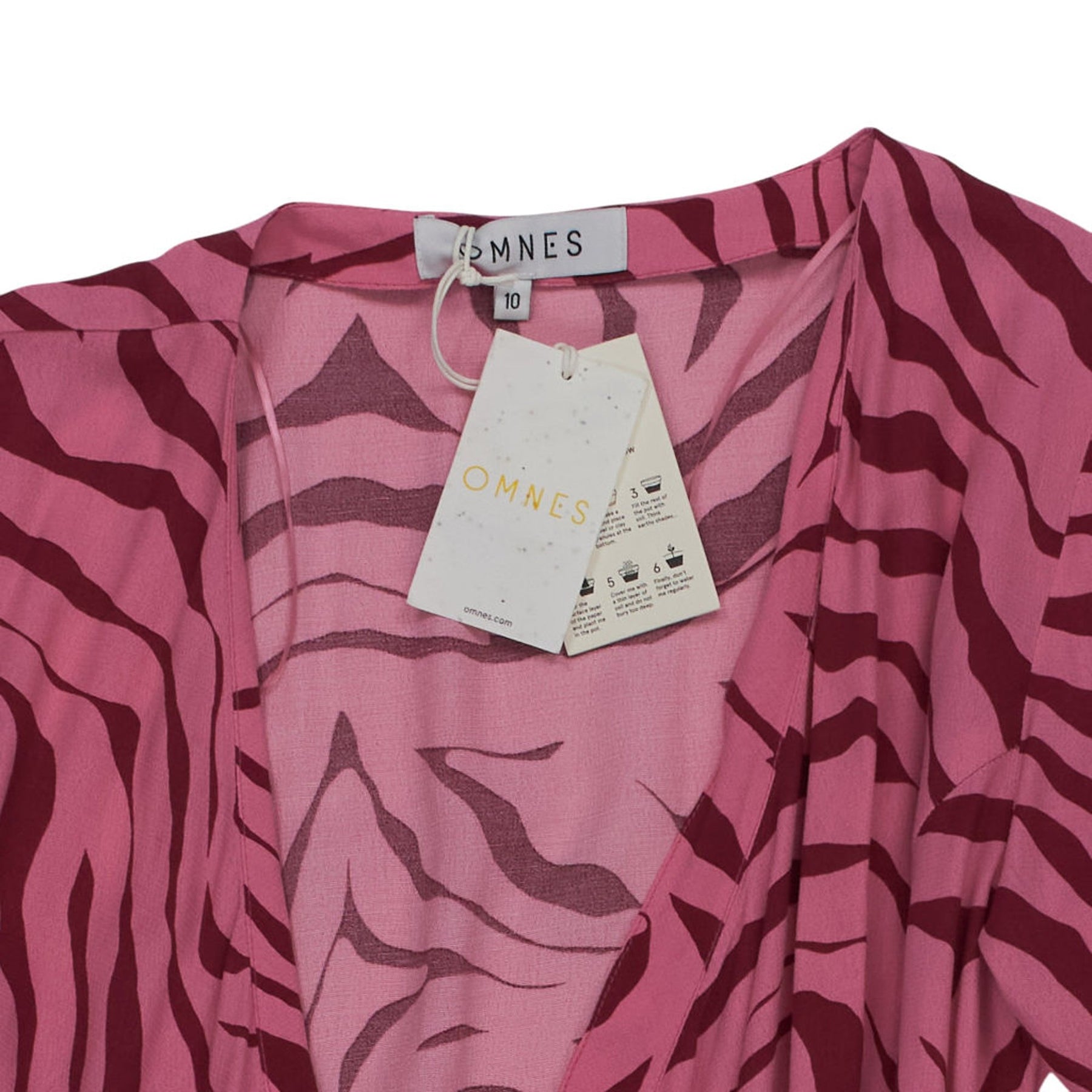 OMNES Pink Zebra Wrap Dress