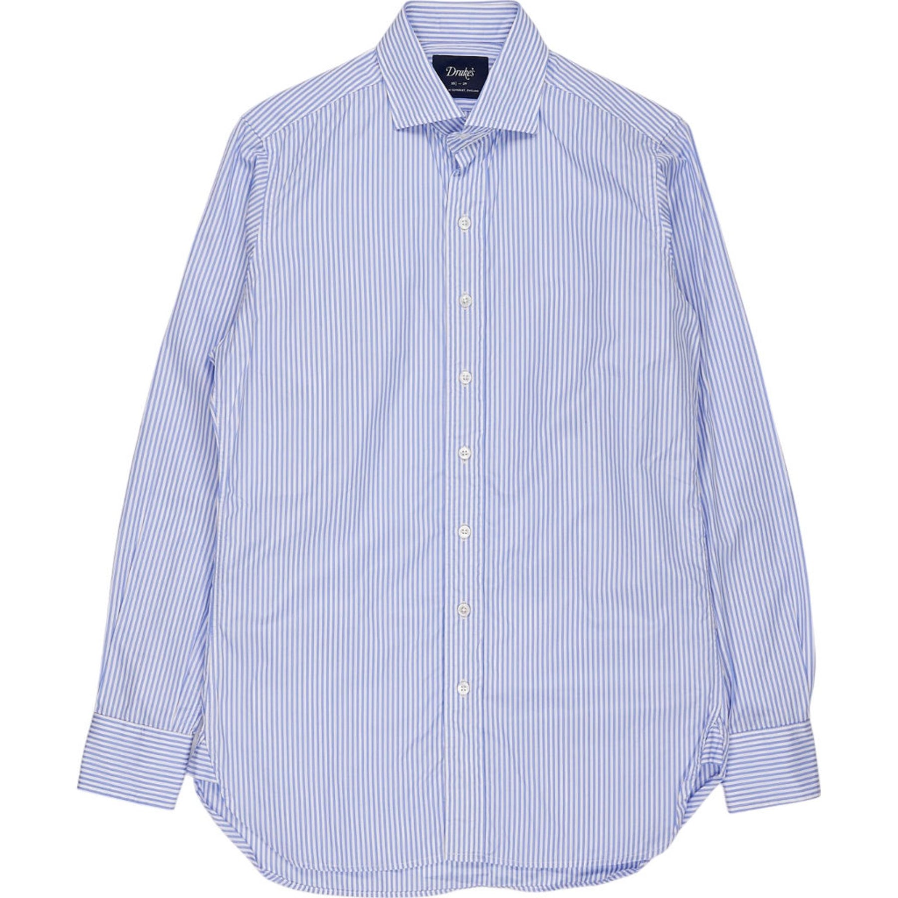 Drake's Blue Stripe Cotton Shirt