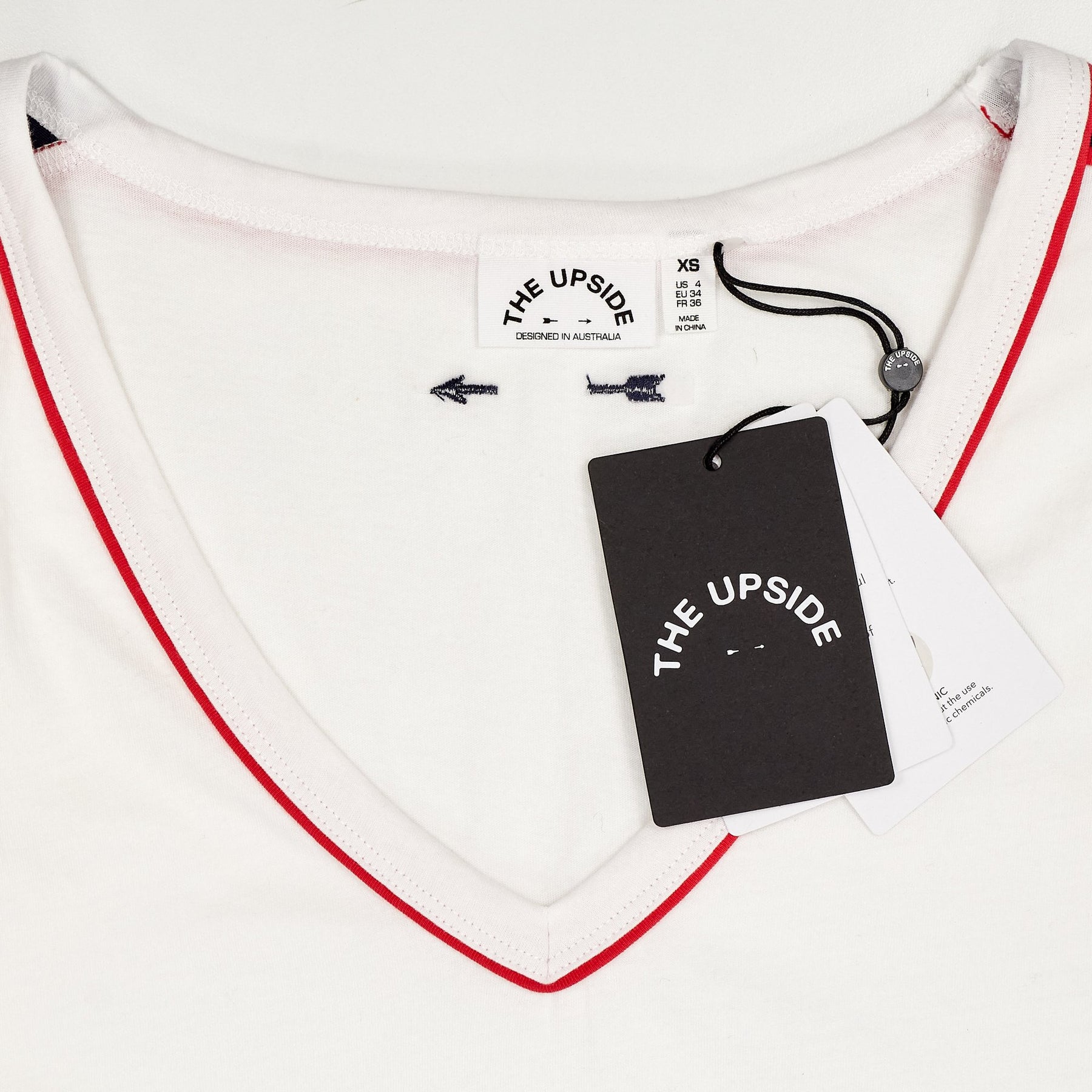 The Upside White Marcie V Neck Tee XS